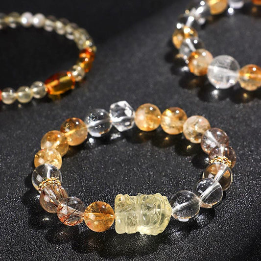 Citrine Pearl Topaz Crystal Bracelet by Worn Within