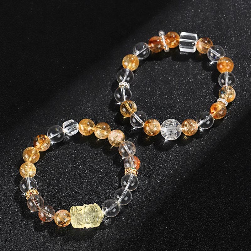 Citrine Pearl Topaz Crystal Bracelet