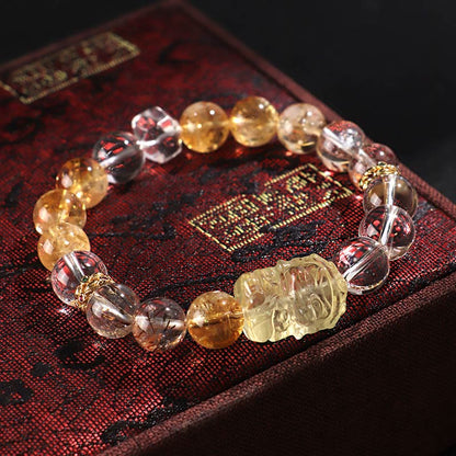 Citrine Pearl Topaz Crystal Bracelet