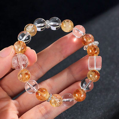 Citrine Pearl Topaz Crystal Bracelet
