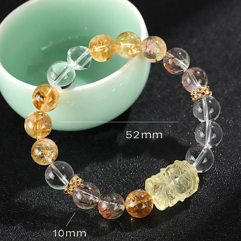 Citrine Pearl Topaz Crystal Bracelet
