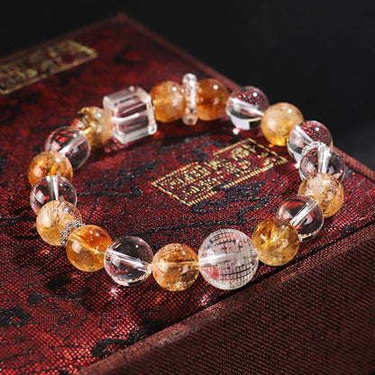 Citrine Pearl Topaz Crystal Bracelet