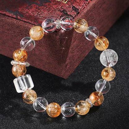 Citrine Pearl Topaz Crystal Bracelet