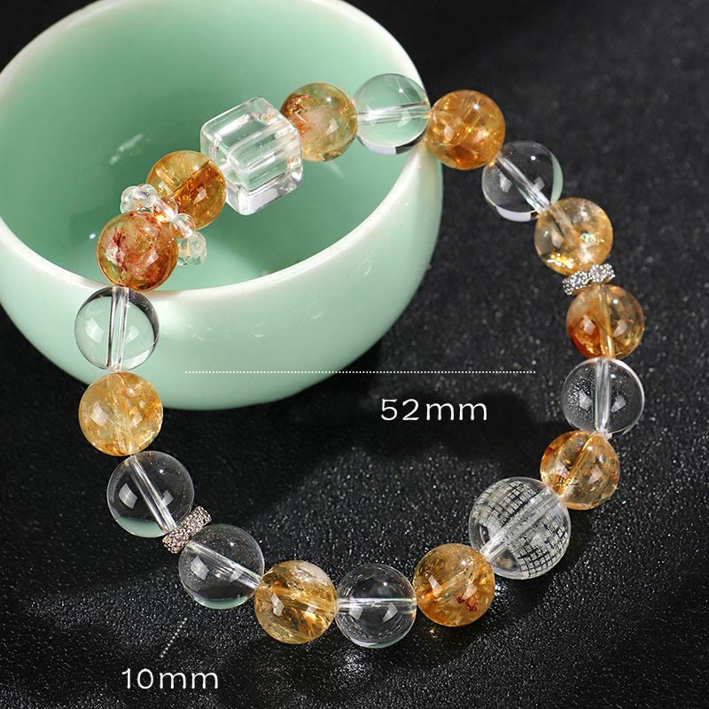 Citrine Pearl Topaz Crystal Bracelet