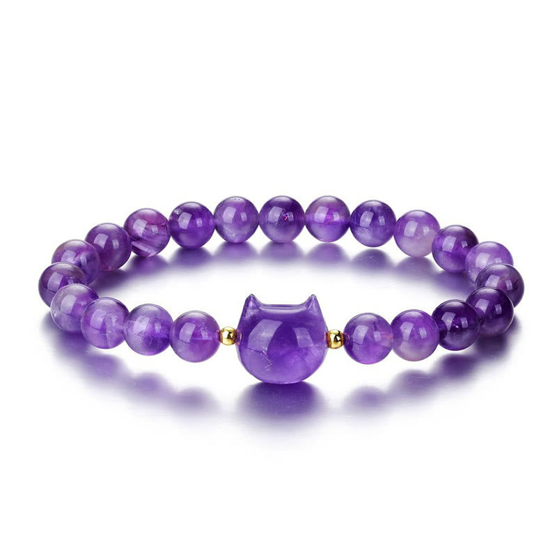 Mixed Crystal Cat Head Bracelet