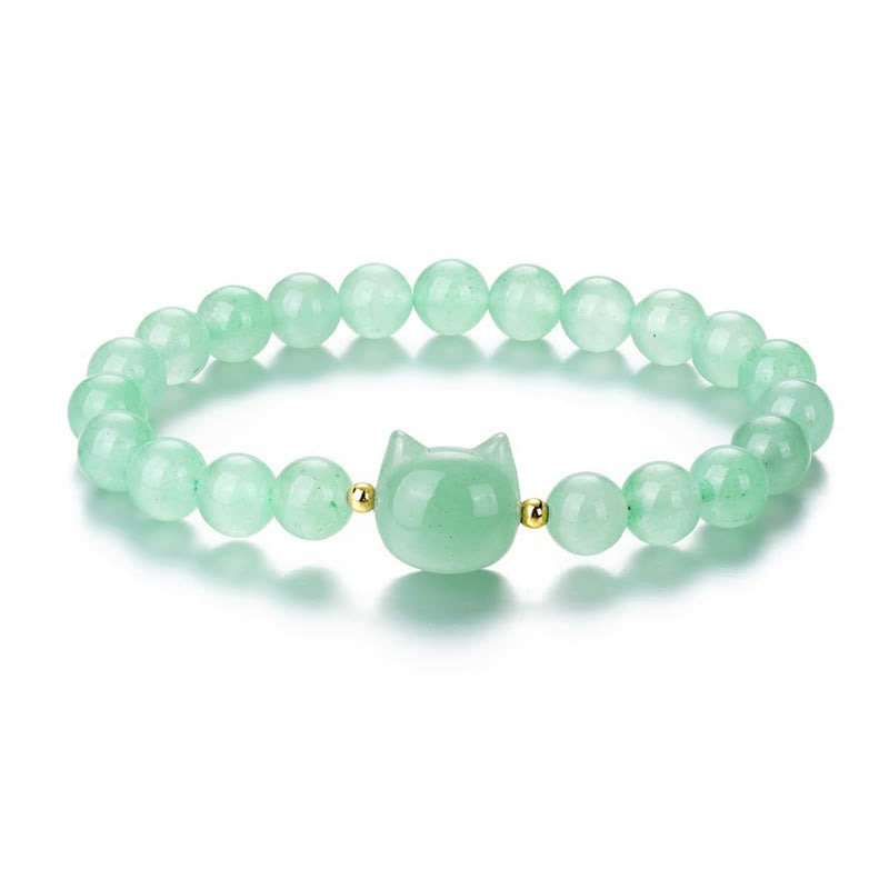Mixed Crystal Cat Head Bracelet