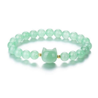 Mixed Crystal Cat Head Bracelet
