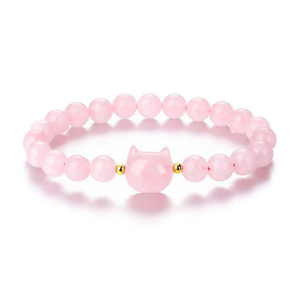 Mixed Crystal Cat Head Bracelet