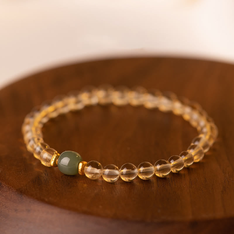 Citrine Jade Mini Bead Bracelet