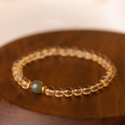 Citrine Jade Mini Bead Bracelet