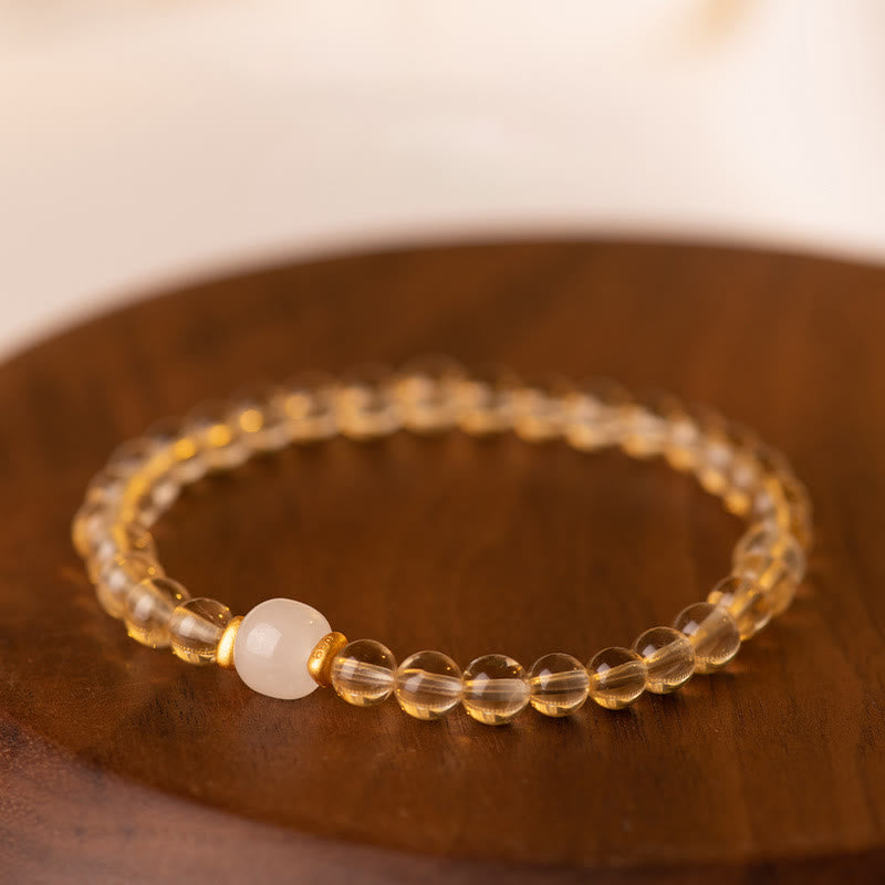 Citrine Jade Mini Bead Bracelet