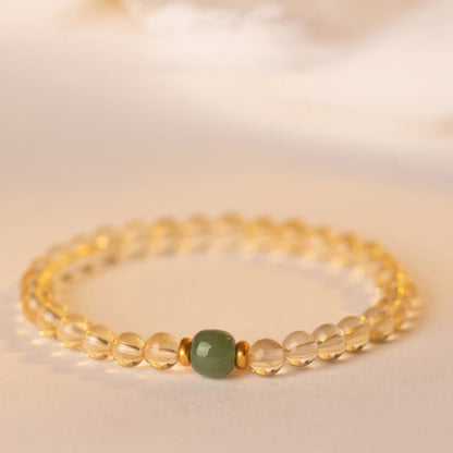Citrine Jade Mini Bead Bracelet by Worn Within