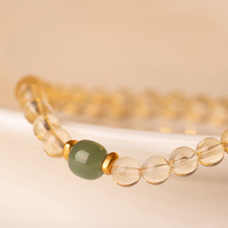 Citrine Jade Mini Bead Bracelet