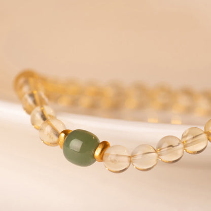 Citrine Jade Mini Bead Bracelet