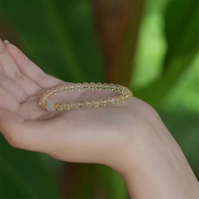 Citrine Jade Mini Bead Bracelet