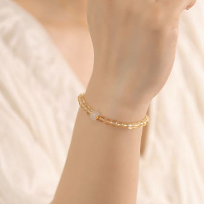 Citrine Jade Mini Bead Bracelet