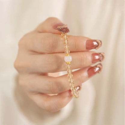Citrine Jade Mini Bead Bracelet