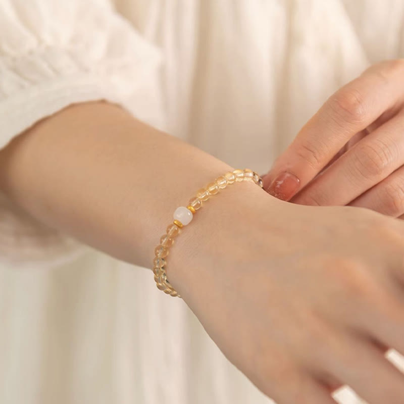 Citrine Jade Mini Bead Bracelet