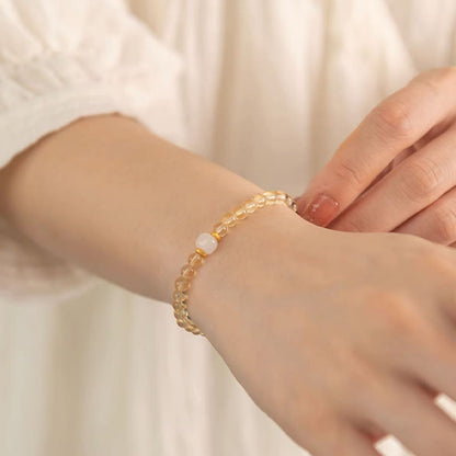 Citrine Jade Mini Bead Bracelet