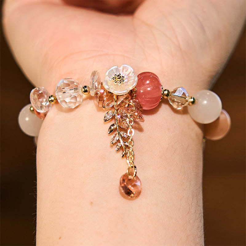 Sunstone Round Bead Bracelet