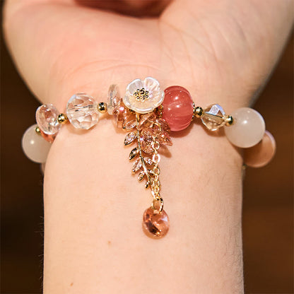 Sunstone Round Bead Bracelet