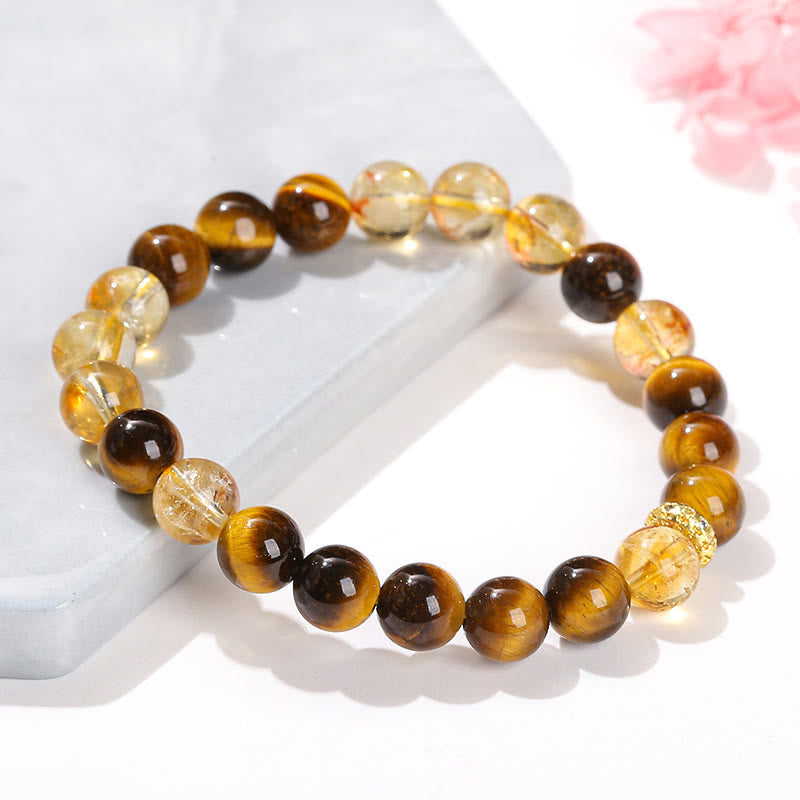 Tiger's Eye Citrine Beads Bracelet