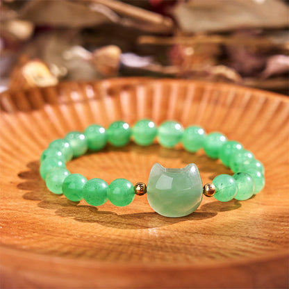 Mixed Crystal Cat Head Bracelet