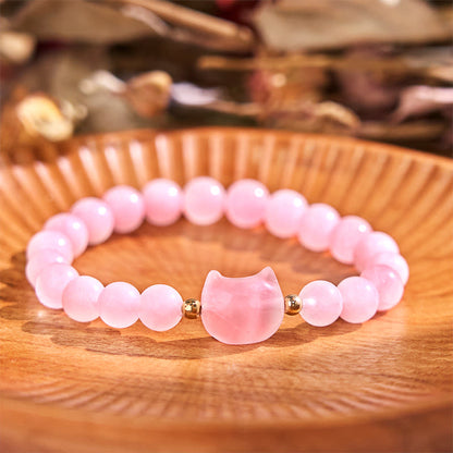 Mixed Crystal Cat Head Bracelet