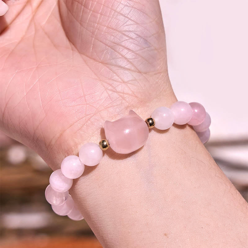 Mixed Crystal Cat Head Bracelet