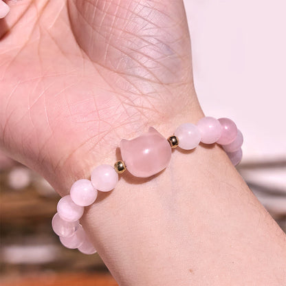 Mixed Crystal Cat Head Bracelet