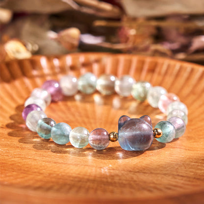 Mixed Crystal Cat Head Bracelet