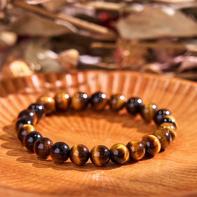 8–12mm Tiger's Eye Bead Bracelet