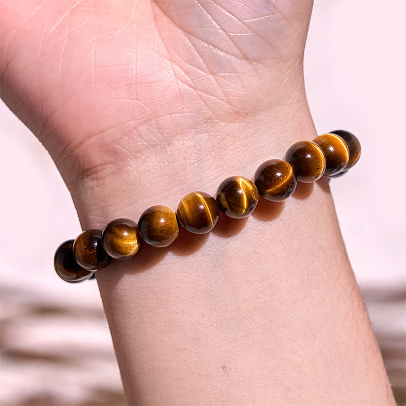 8–12mm Tiger's Eye Bead Bracelet