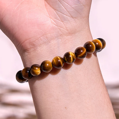 8–12mm Tiger's Eye Bead Bracelet