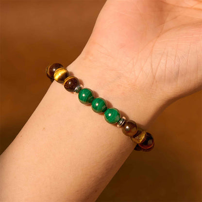 Tiger's Eye Green Center Bead Bracelet