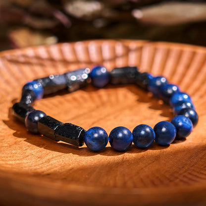 Blue Tiger's Eye Tourmaline Bracelet