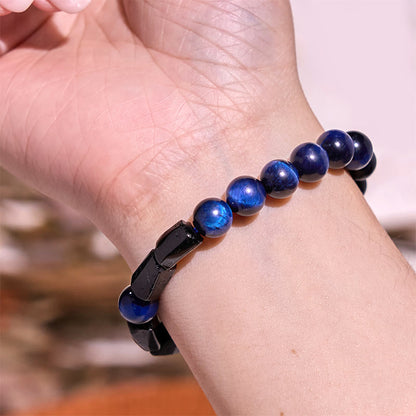 Blue Tiger's Eye Tourmaline Bracelet