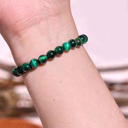 Malachite Black Tourmaline Bead Bracelet
