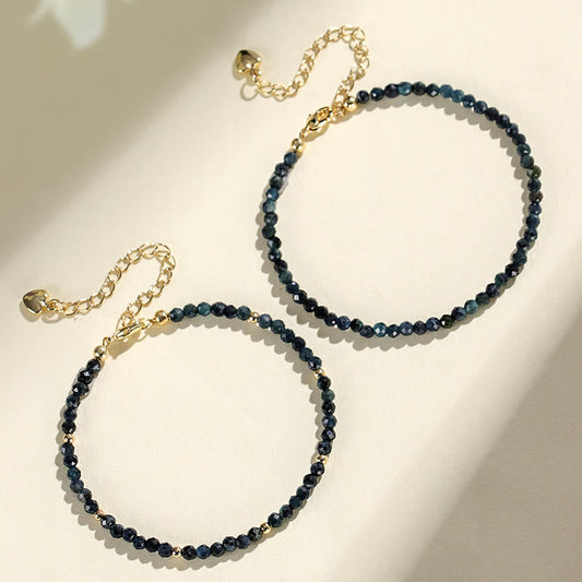 Indicolite Tourmaline Copper Beads Bracelet
