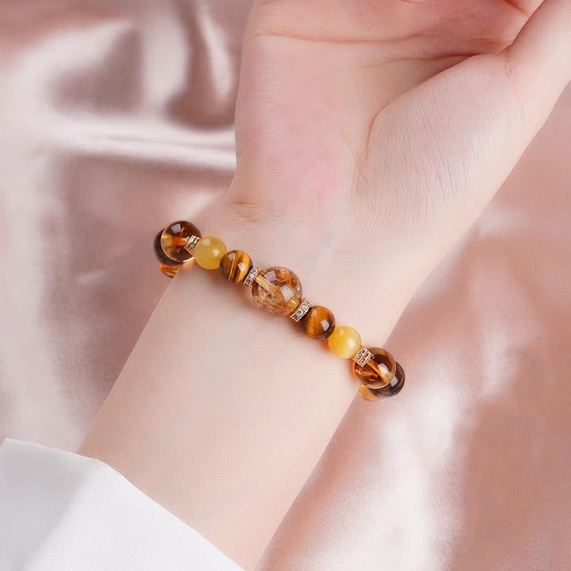 Citrine Topaz Tiger's Eye Bracelet