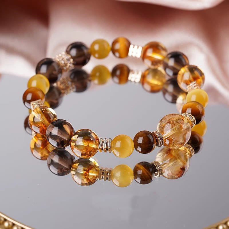 Citrine Topaz Tiger's Eye Bracelet by Worn Within