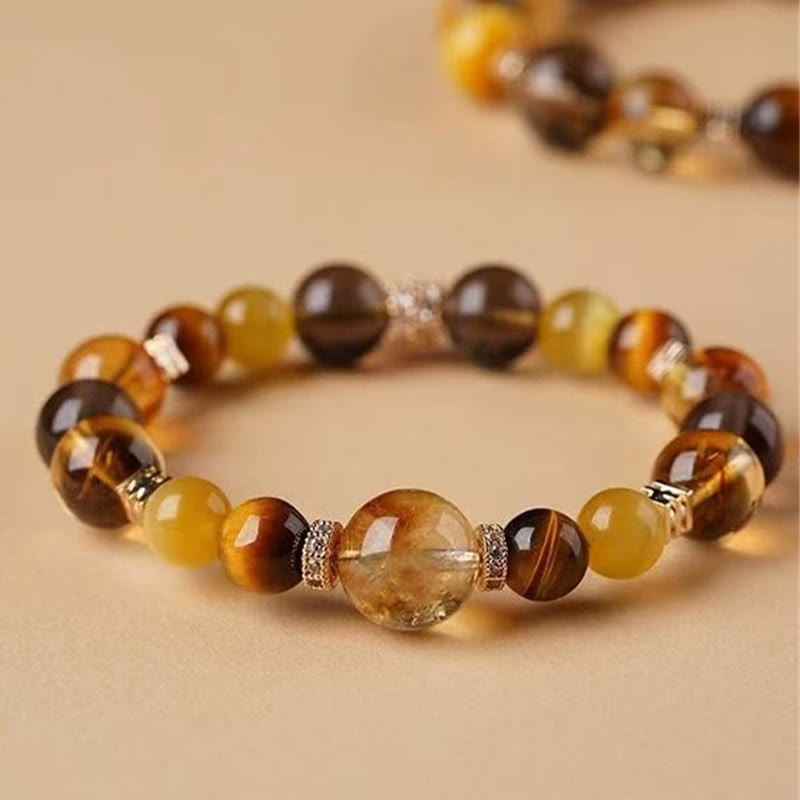 Citrine Topaz Tiger's Eye Bracelet