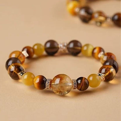 Citrine Topaz Tiger's Eye Bracelet