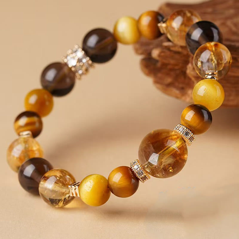 Citrine Topaz Tiger's Eye Bracelet