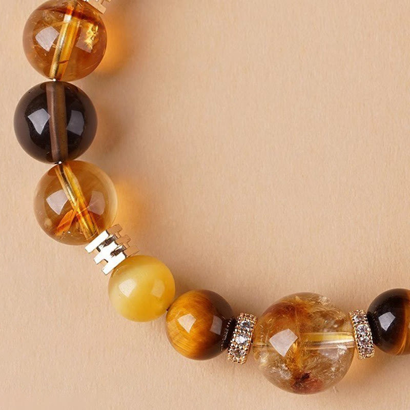 Citrine Topaz Tiger's Eye Bracelet