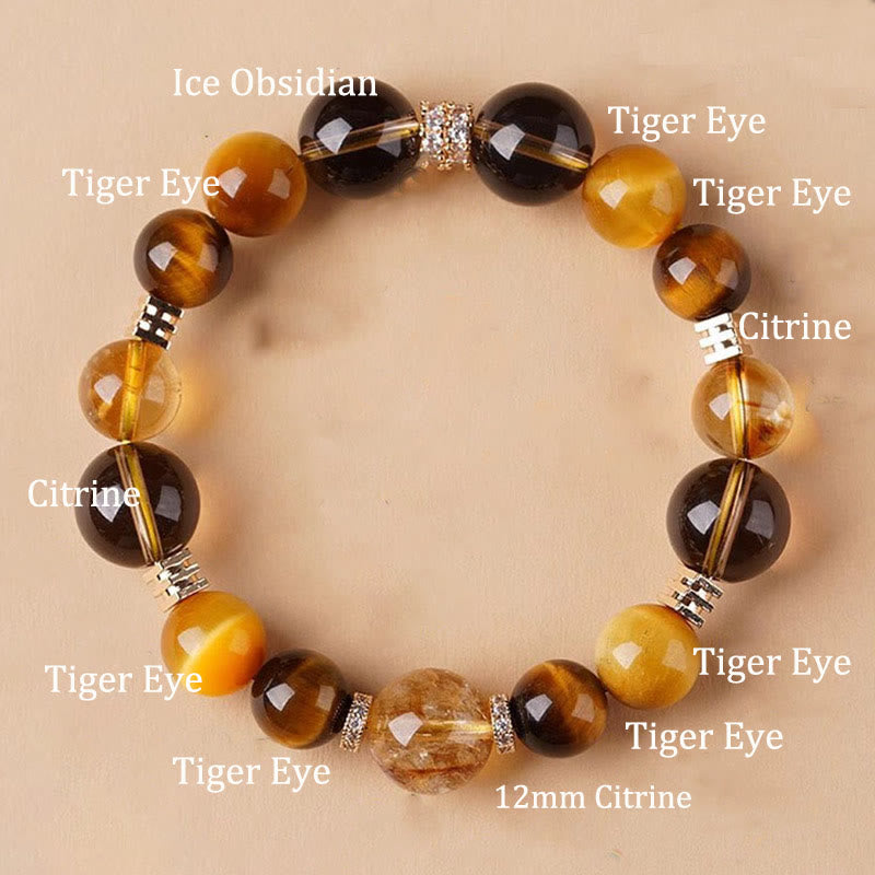 Citrine Topaz Tiger's Eye Bracelet