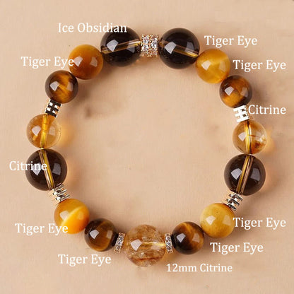 Citrine Topaz Tiger's Eye Bracelet