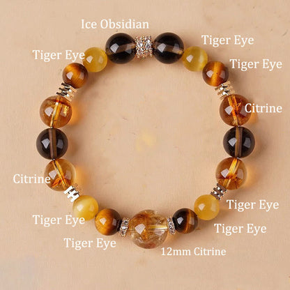 Citrine Topaz Tiger's Eye Bracelet