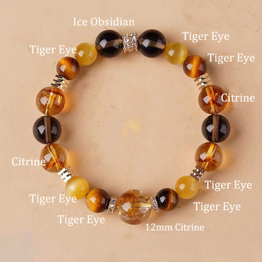 Citrine Topaz Tiger's Eye Bracelet