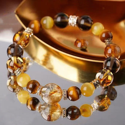 Citrine Topaz Tiger's Eye Bracelet